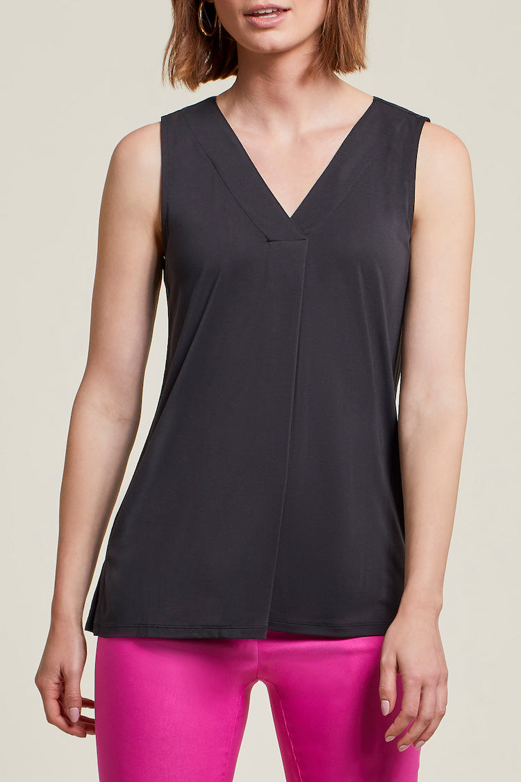 V-Neck Top with Pleat