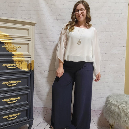 Wide Leg Chiffon Pants