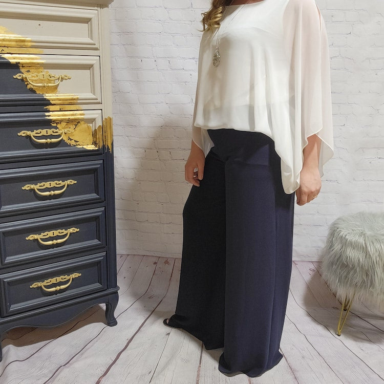 Pantalon large en mousseline