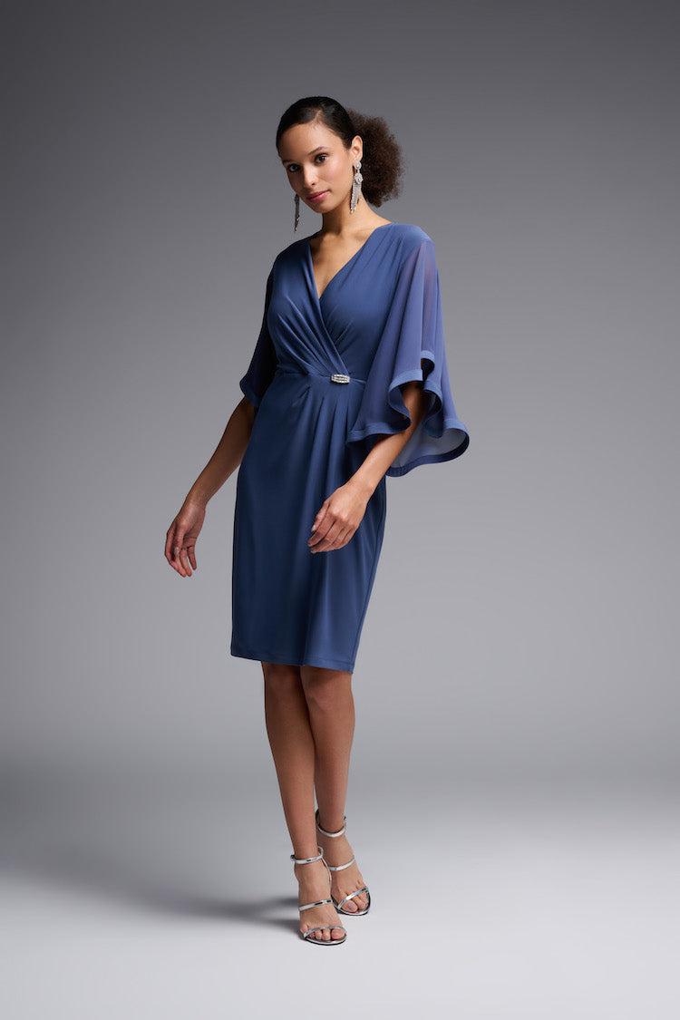 Wrap Flutter Sleeve Dress