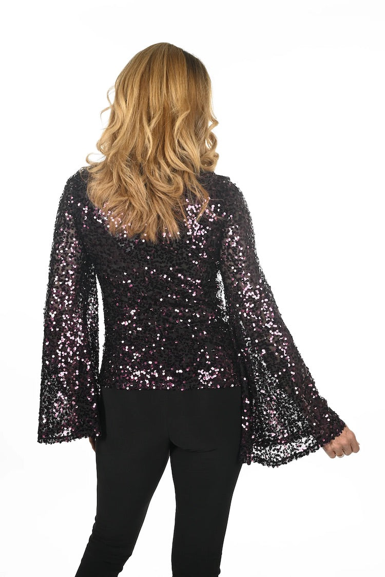 Sequin Bell Sleeve Top