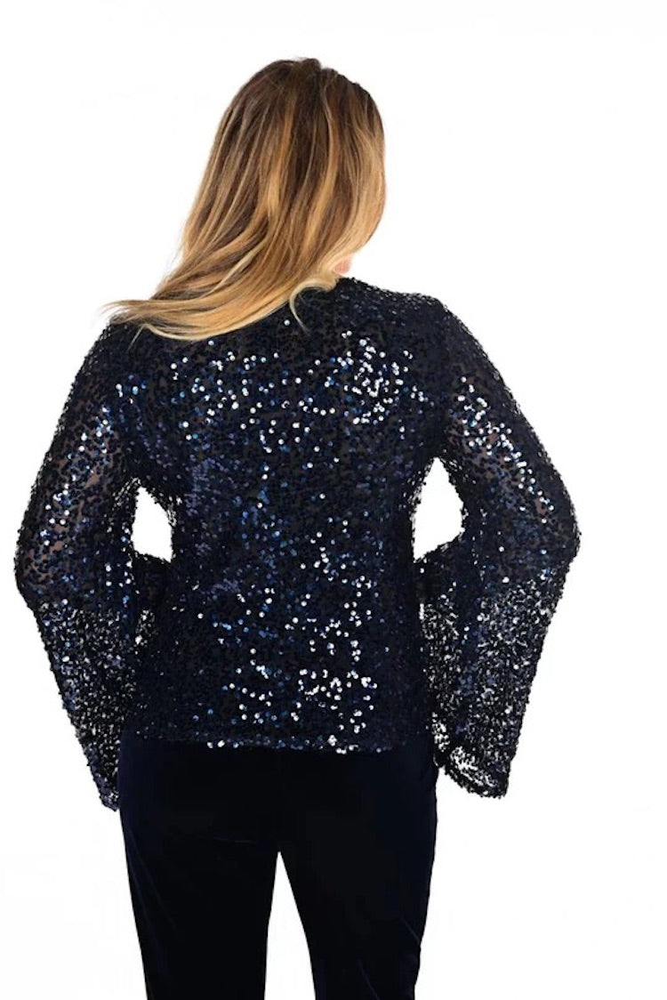 Sequin Bell Sleeve Top