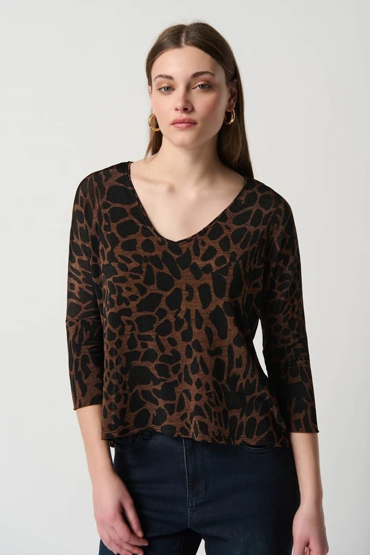 Shiny Knit Animal Print Tunic