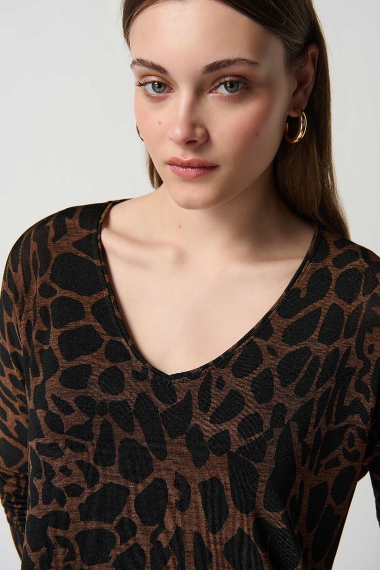 Shiny Knit Animal Print Tunic