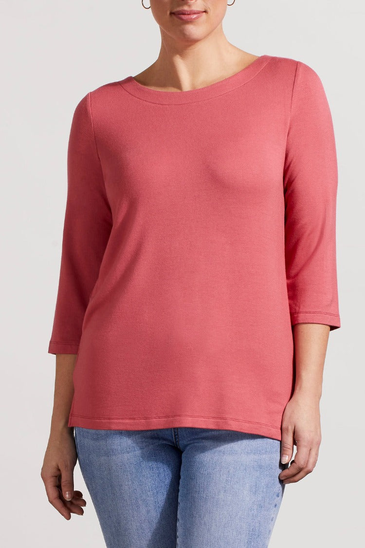 Boat Neck 3/4 Sleeve Top