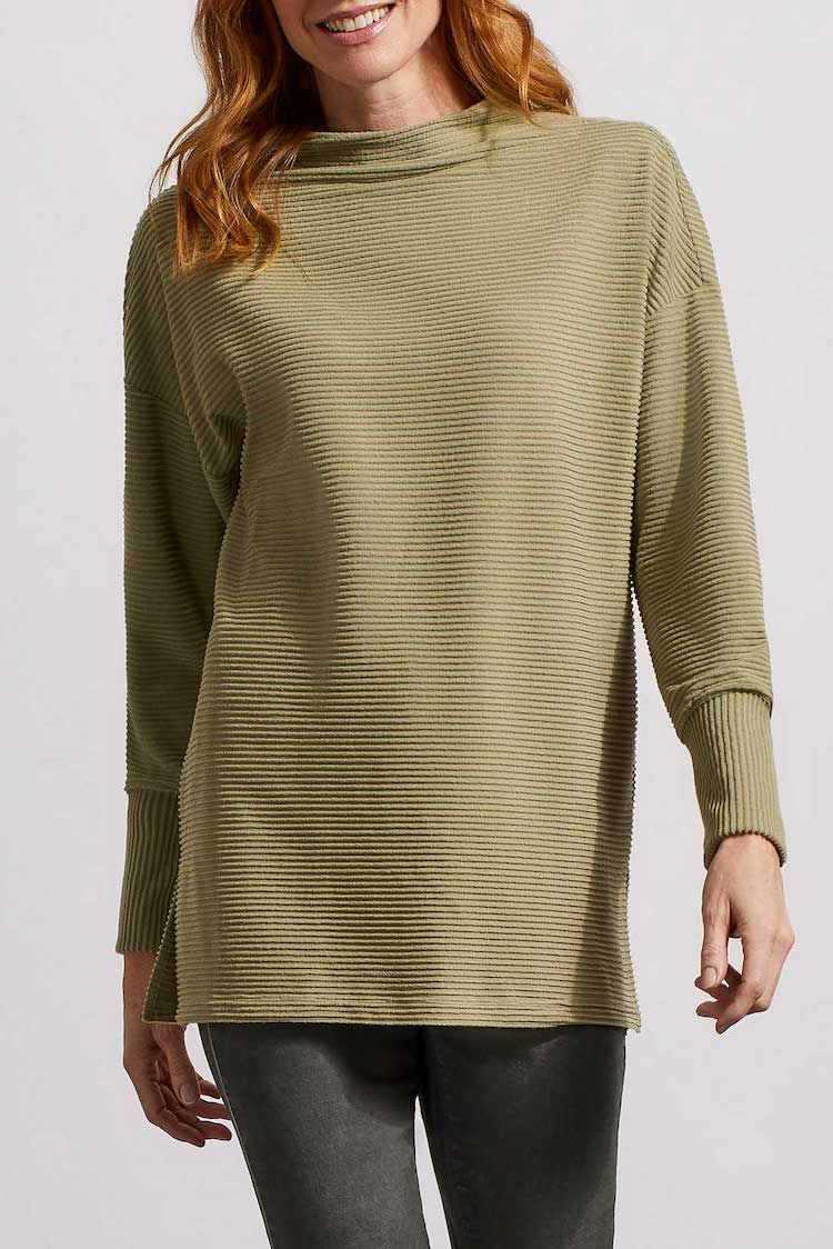 Funnel Neck Tunic With Side Slits