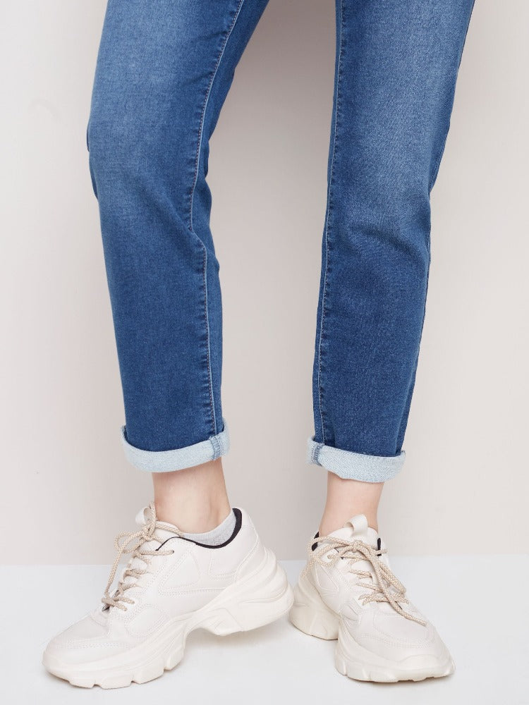 Pantalon de jogging en denim tricoté