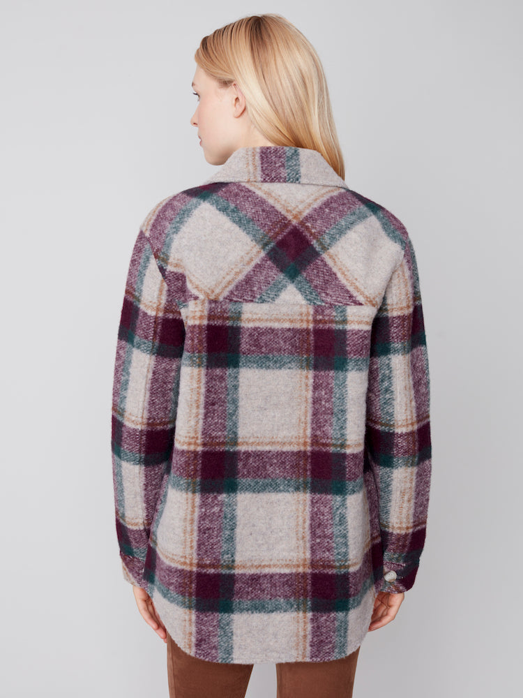 Plaid Boiled Wool Shacket