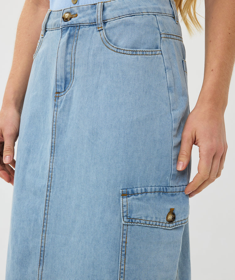 Cargo Denim Skirt