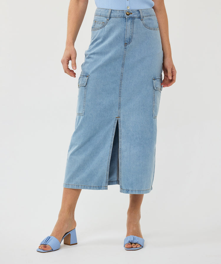 Cargo Denim Skirt