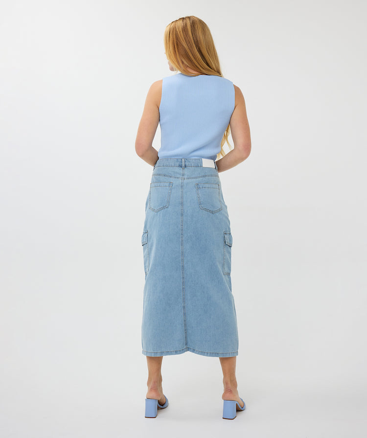 Cargo Denim Skirt