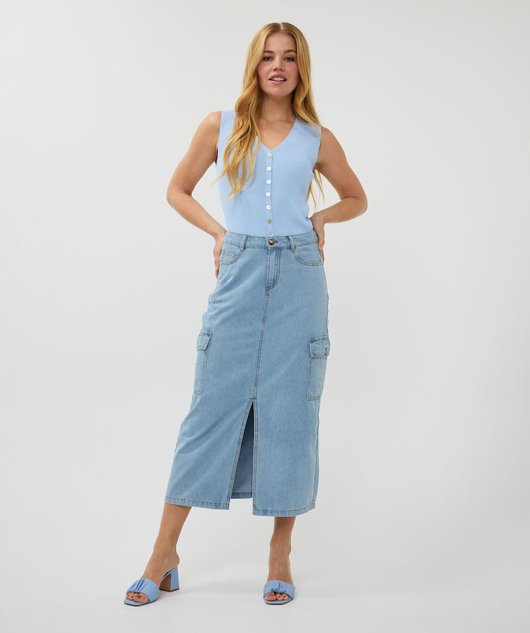 Cargo Denim Skirt