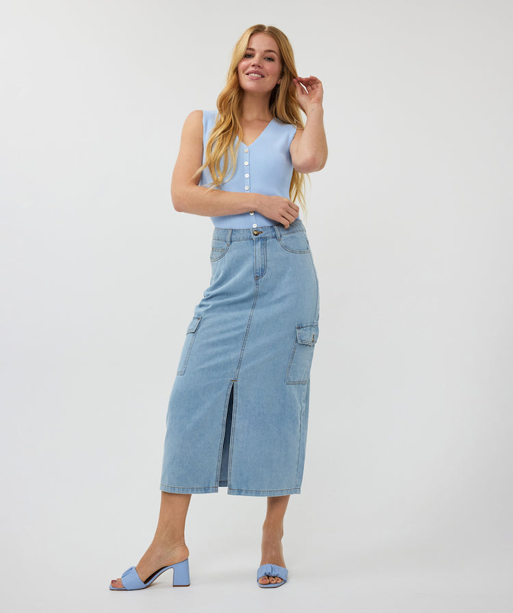 Cargo Denim Skirt