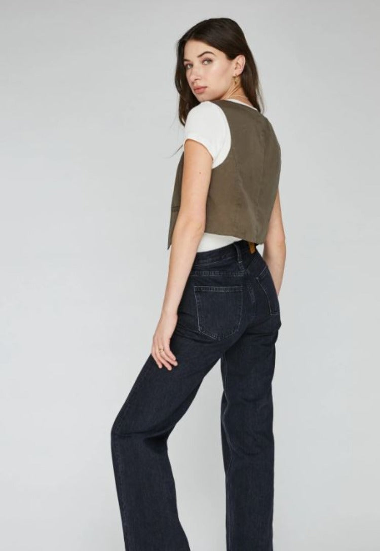 The Carmen Vest from Gentle Fawn is made of tencel twill that has been garment dyed to achieve a dimensional look and soft feel.  This tailored vest looks fabulous worn as is or layered over a fitted tee. 