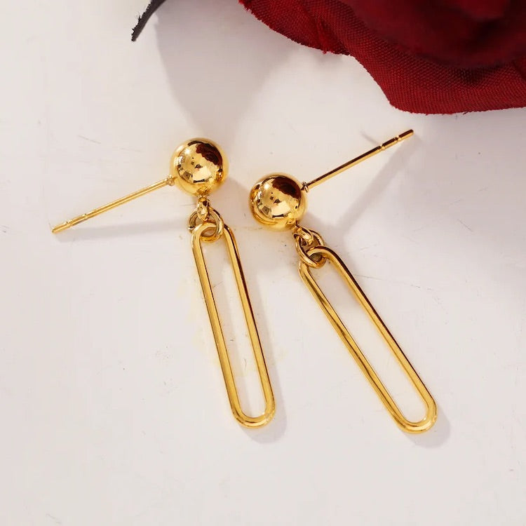 DULCE: Contemporary Paper-Clip & Ball-Bead Earrings