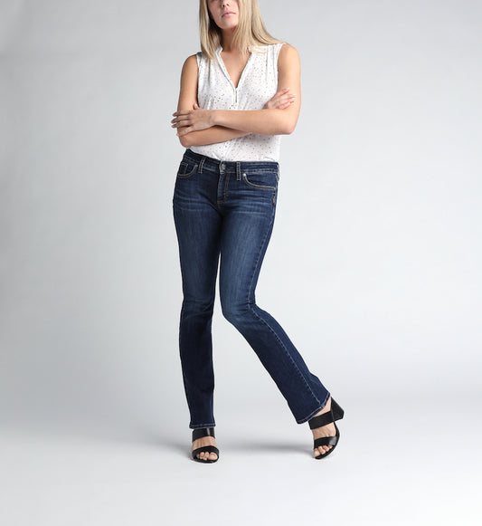 Jean bootcut slim taille mi-haute argenté Elyse