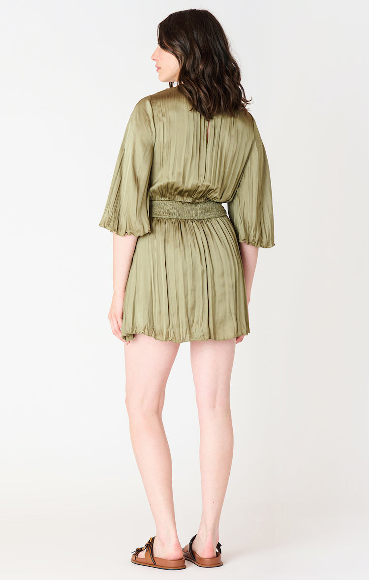 Flutter Sleeve Wrap Dress With Built In Shorts