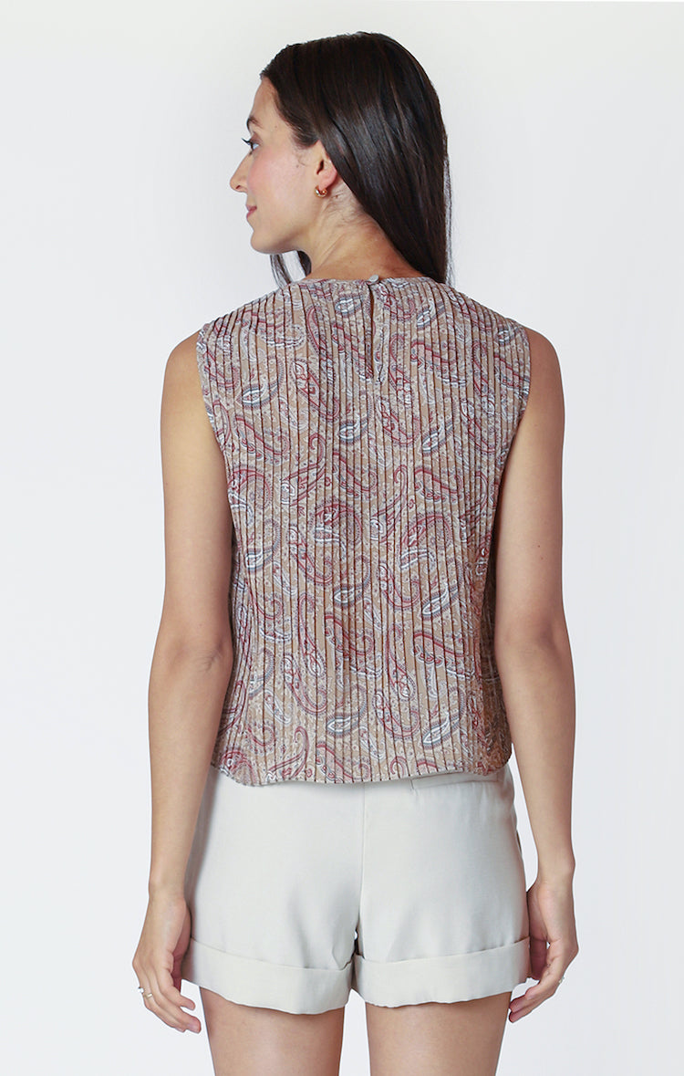 Paisley Print Sleeveless Top