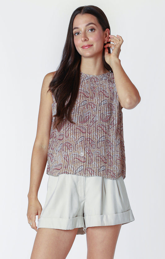 Paisley Print Sleeveless Top