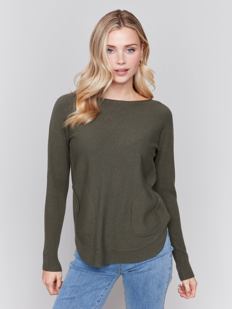 Lace Up Back Sweater