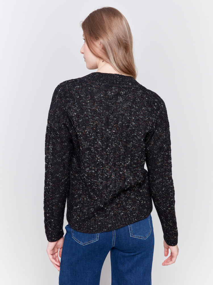 Cable Knit Speckled Sweater