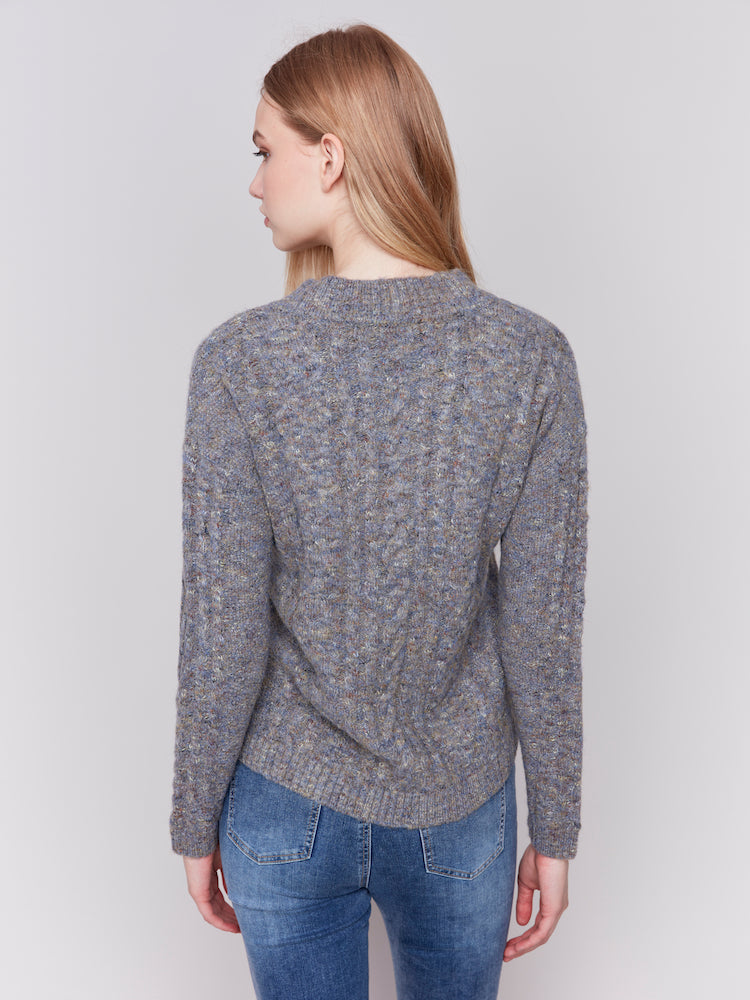 Cable Knit Speckled Sweater