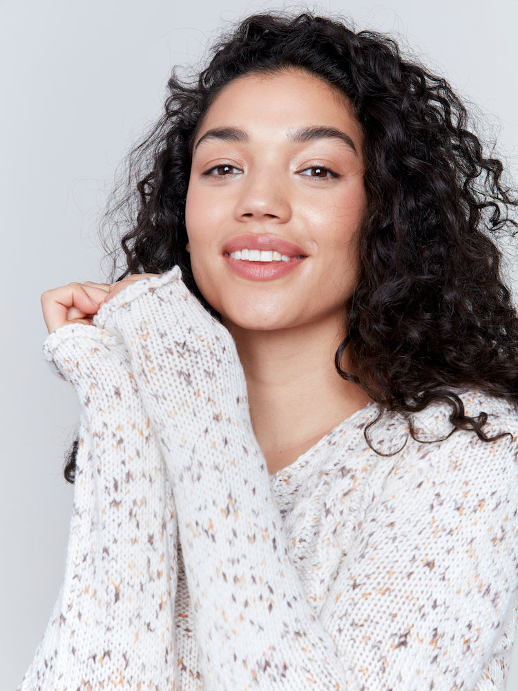 Speckled Long Sleeve Sweater