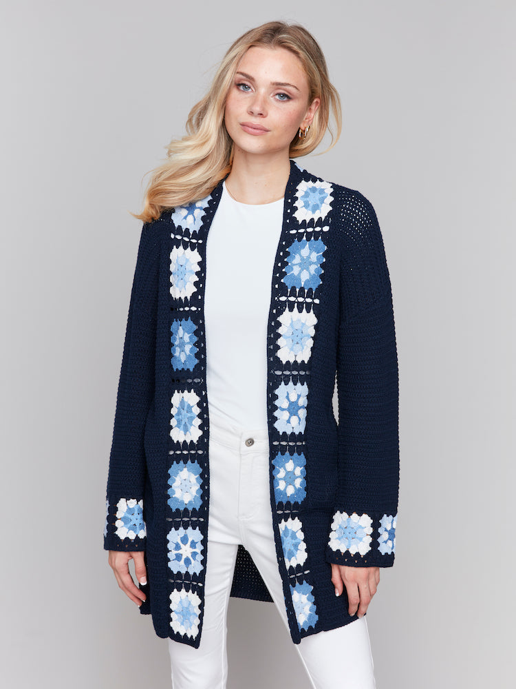 Patchwork Detail Knit Cardigan