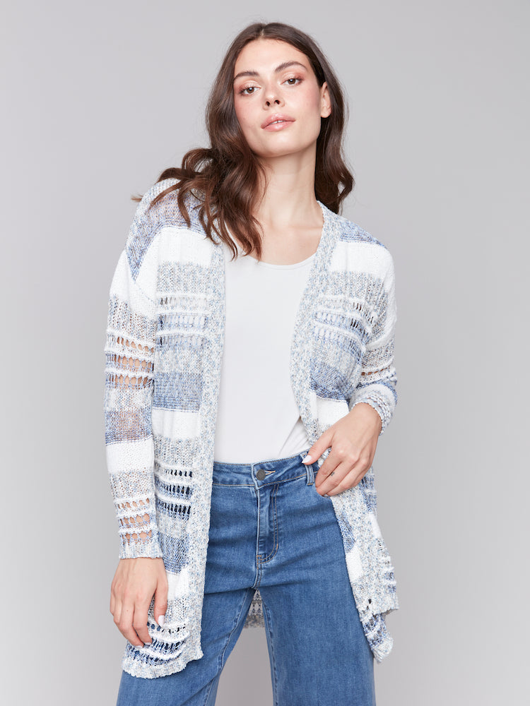 Novelty Yarn Knit Cardigan