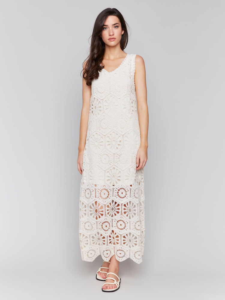 Sleeveless Crochet Midi Dress