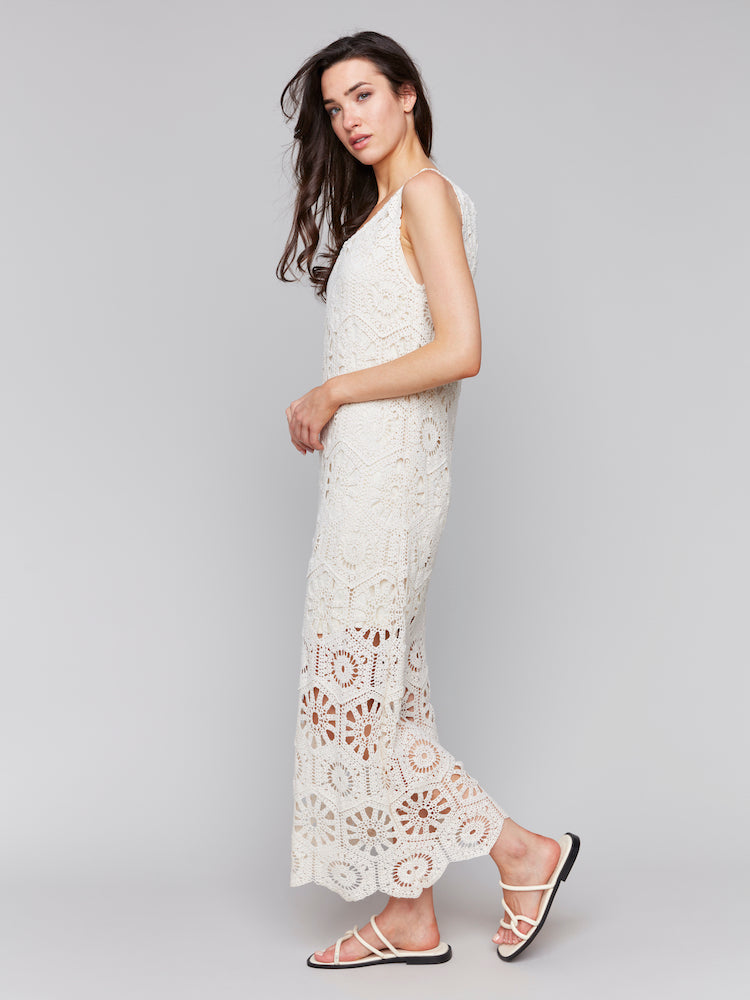 Sleeveless Crochet Midi Dress