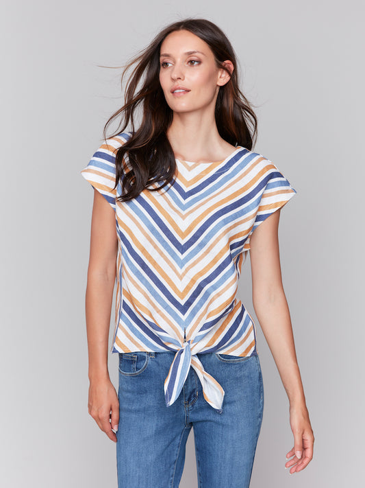 Short Sleeve Front Tie Top