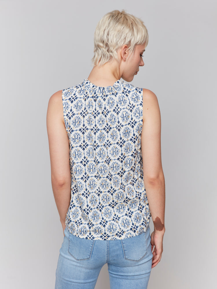 Printed Sleeveless Blouse