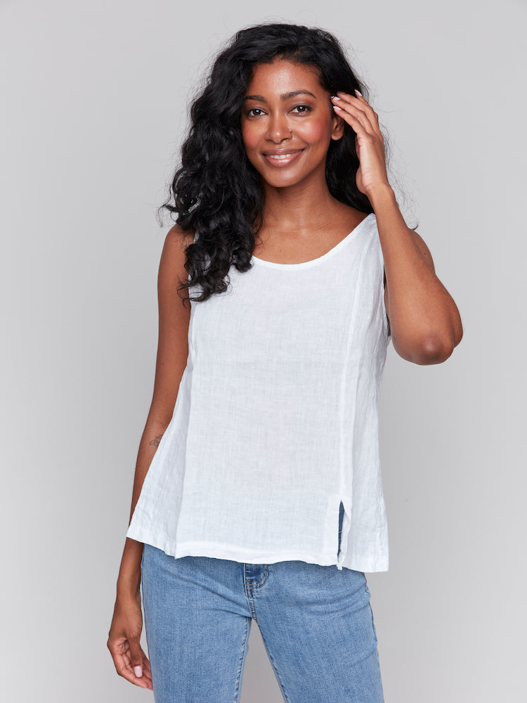 Sleeveless Linen Top