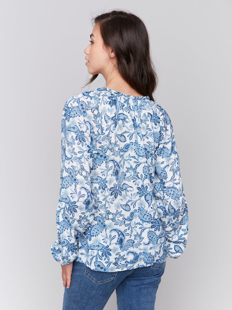 Printed Long Sleeve Blouse