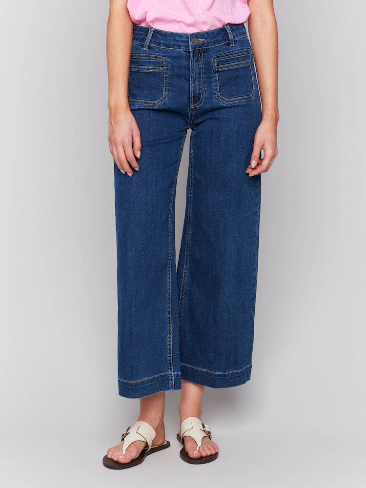 Cropped Wide Leg Jeans