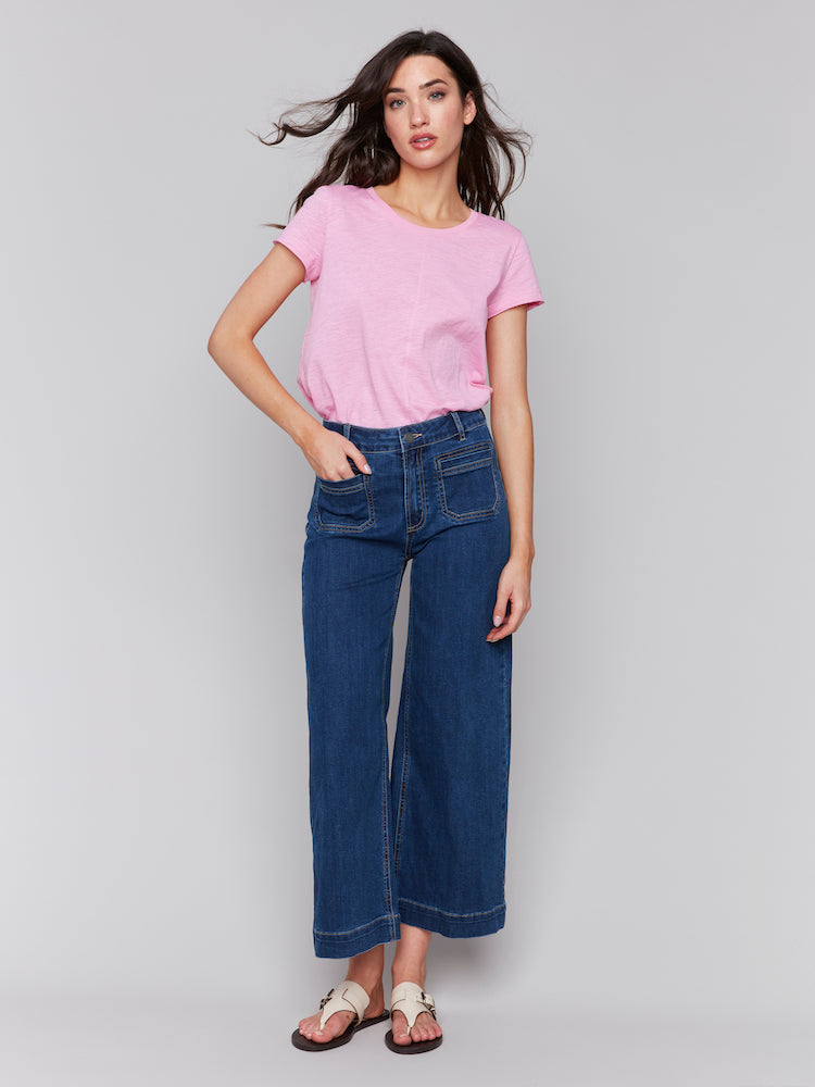 Cropped Wide Leg Jeans