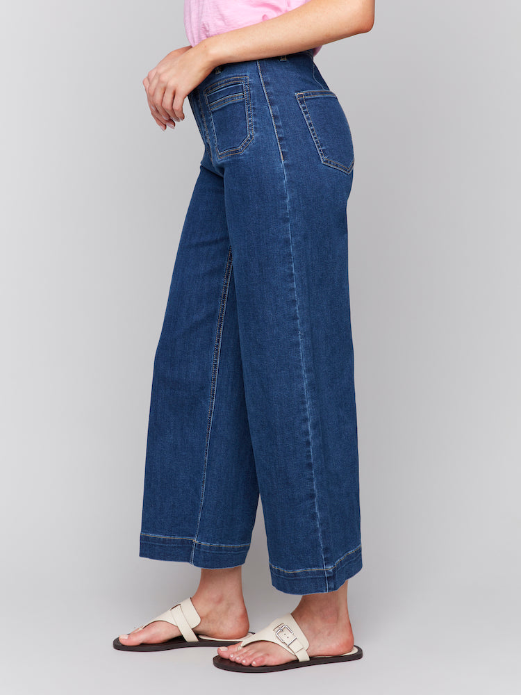 Cropped Wide Leg Jeans