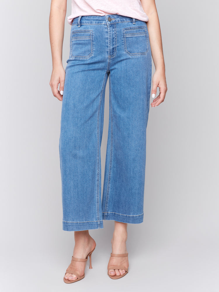 Cropped Wide Leg Jeans