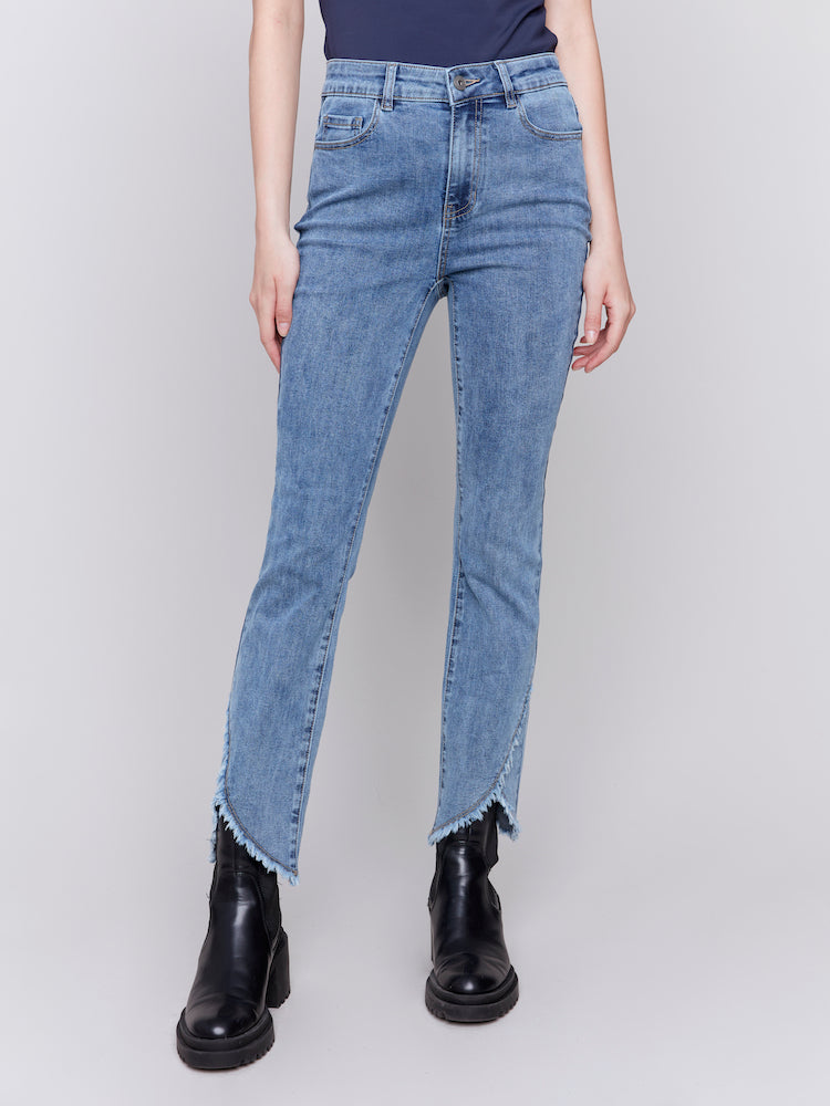 Straight Leg With An Asymmetrical Hem Jeans