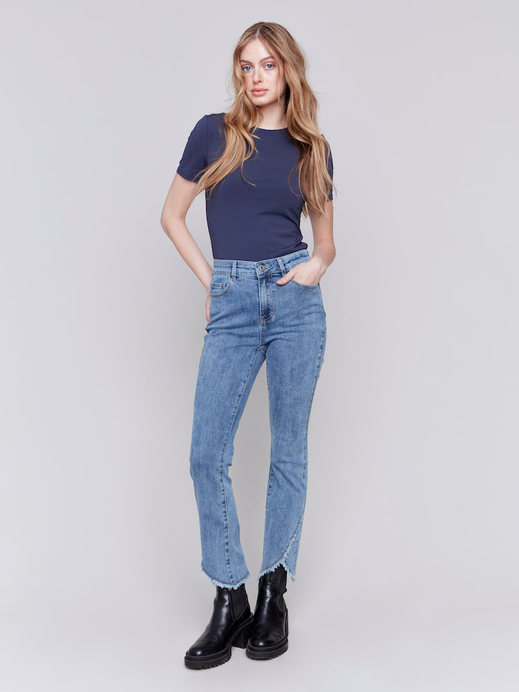 Straight Leg With An Asymmetrical Hem Jeans