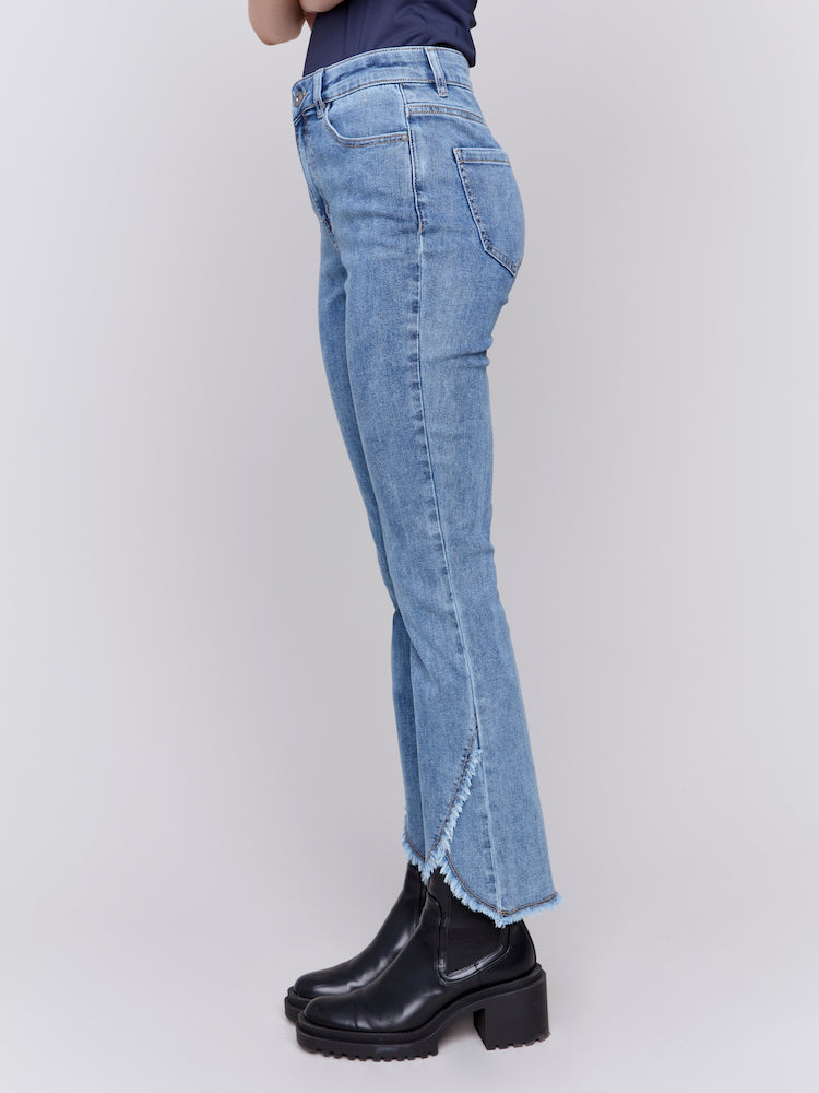 Straight Leg With An Asymmetrical Hem Jeans