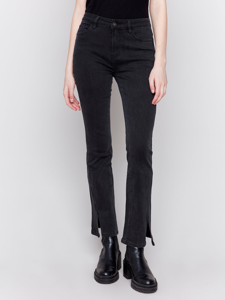 Straight Leg Split Hem Jeans