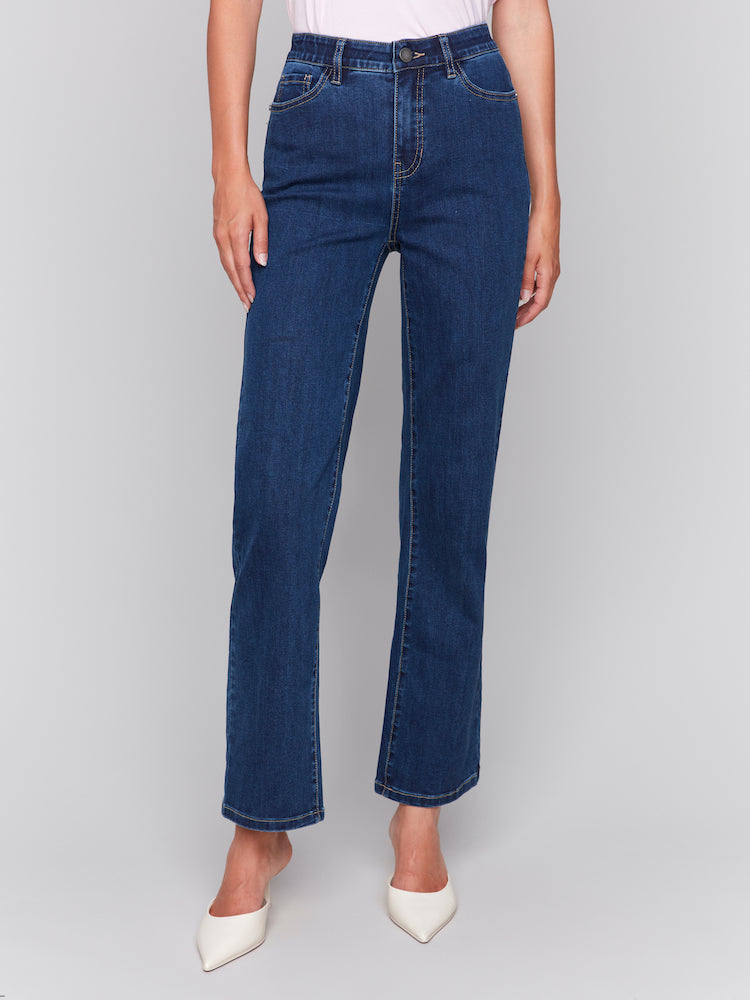 Hi-Rise Straight Leg Jeans