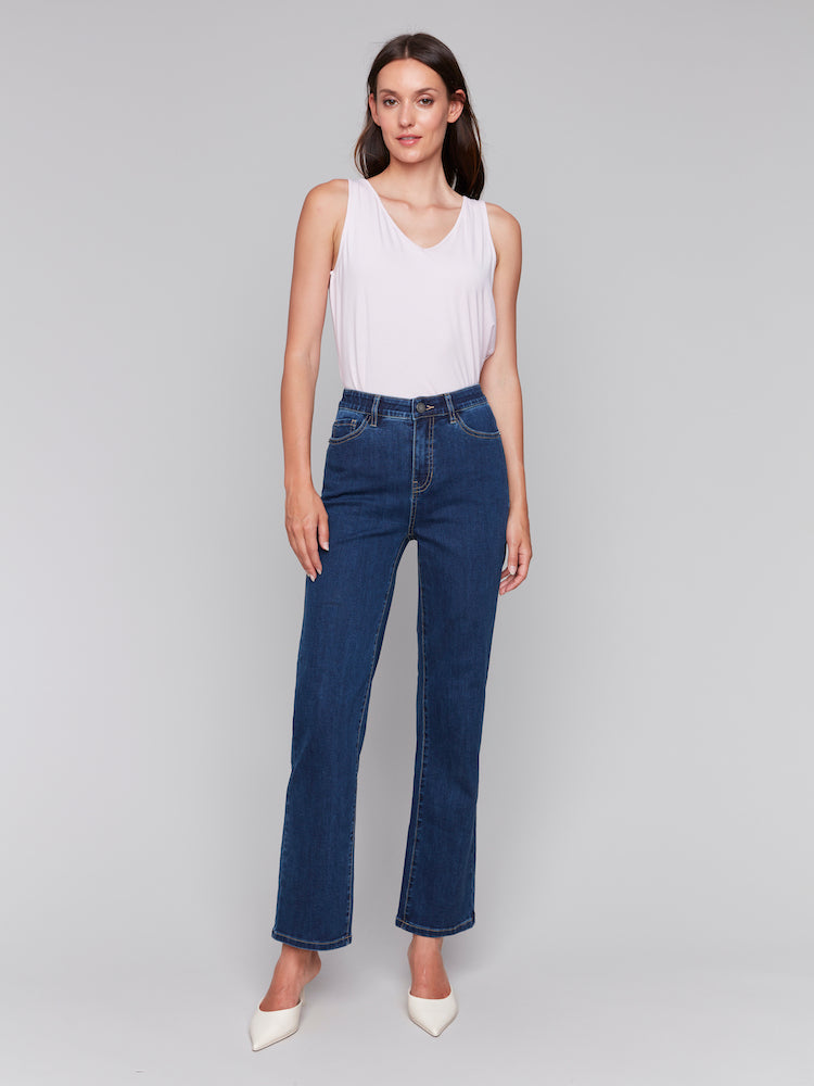 Hi-Rise Straight Leg Jeans