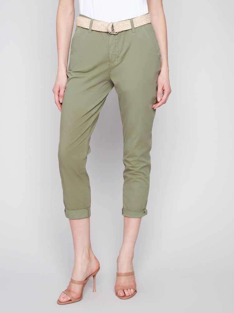 Slim Leg Pant With Belt