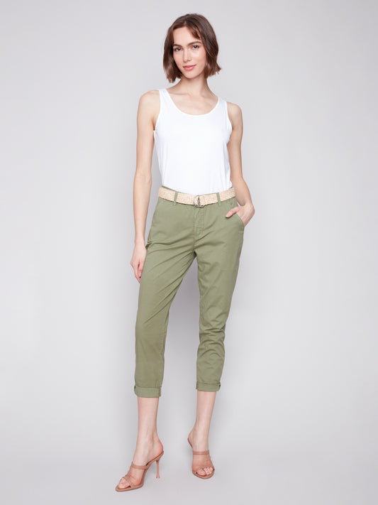 Slim Leg Pant With Belt