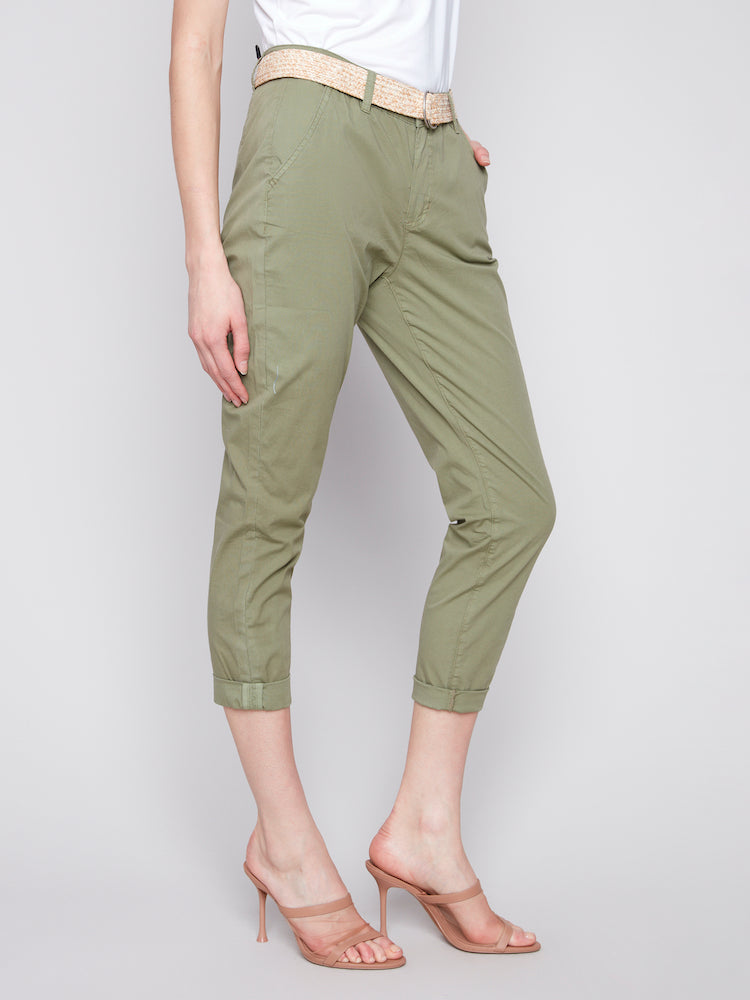 Slim Leg Pant With Belt