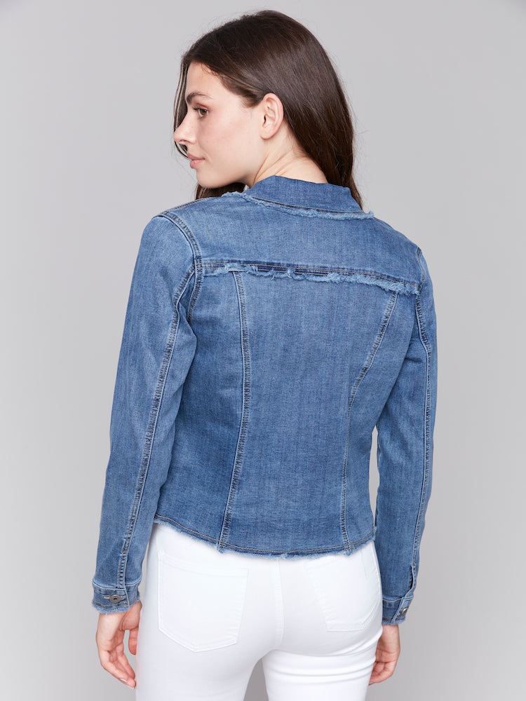 Frayed Hem Denim Jacket