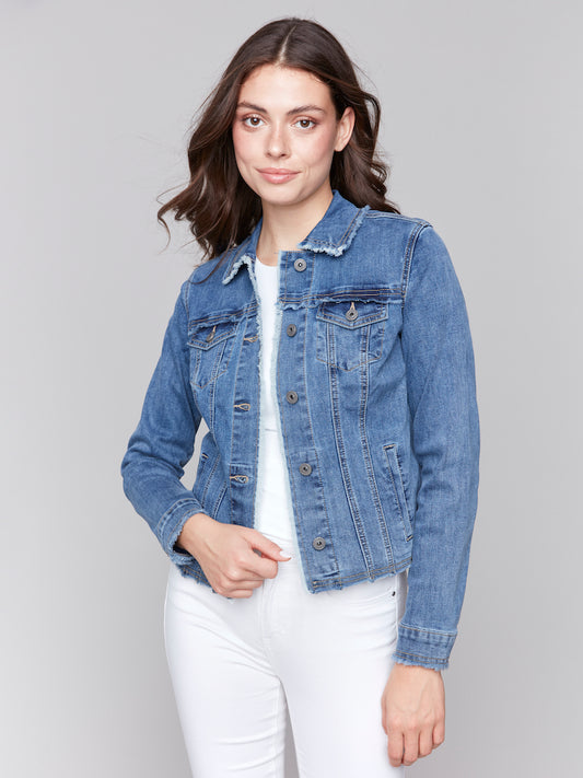 Frayed Hem Denim Jacket